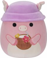 Squishmallows Peter a rózsaszín malac trópusi itallal és sapkával plüssfigura 20cm