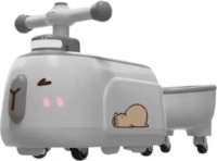 Lábbal hajtós Zenélő bébijárgány LED fénnyel és Kapibara mintával - Szürke