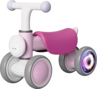 Lábbal hajtós négykerekű Zenélő járgány LED fénnyel és Nyuszi mintával - Rózsaszín