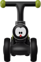 Lábbal hajtós négykerekű zenélő járgány LED fénnyel és Pingvin mintával - Fekete/Zöld