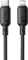 Baseus Silky Series USB-C apa - Lightning iPhone 20W töltőkábel 1m - Fekete