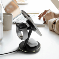 ICY BOX IB-SH102-CH 3in1 Mágneses Töltő Dokkoló 15,5W - Fekete