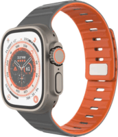 Fixed Apple Watch 42/44/45/46/49mm Mágneses szilikon okosóra szíj - Szürke