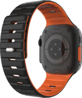 Fixed Apple Watch 42/44/45/46/49mm Mágneses szilikon okosóra szíj - Fekete