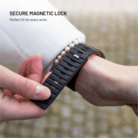 Fixed Apple Watch 42/44/45/46/49mm Mágneses szilikon okosóra szíj - Fekete
