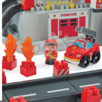 Abrick óriás Autópálya és tűzoltóság építőjáték készlet tároló dobozban - Piros