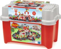 Abrick óriás Autópálya és tűzoltóság építőjáték készlet tároló dobozban - Piros