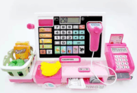 Elektromos pénztárgép gyermek játék- rózsaszín