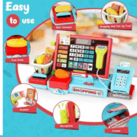 Elektromos pénztárgép gyermek játék - piros