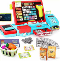 Elektromos pénztárgép gyermek játék - piros