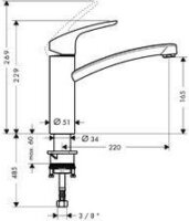 Hansgrohe Focus M41 Egykaros Mosogató csaptelep