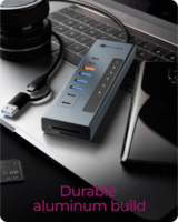 ICY BOX IB-HUB1742CR-C2PD 11in1 USB-A/C HUB 45W (5x USB-C + 4x USB-A + SD kártya olvasó)