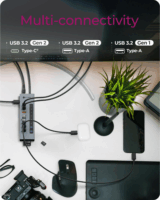 ICY BOX IB-HUB1742CR-C2PD 11in1 USB-A/C HUB 45W (5x USB-C + 4x USB-A + SD kártya olvasó)