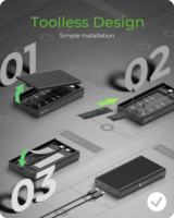 ICY BOX IB-2817M-C32 USB-C 3.2 Külső M.2 SSD Ház - Fekete
