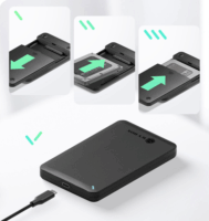 ICY BOX IB-201T-CU31 2.5" USB-C 3.2 Külső SATA HDD/SSD Ház - Fekete