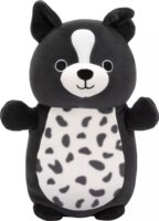 Squishmallows HugMees Monty fekete-fehér pöttyös Border Collie plüssfigura 25 cm