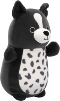 Squishmallows HugMees Monty fekete-fehér pöttyös Border Collie plüssfigura 25 cm