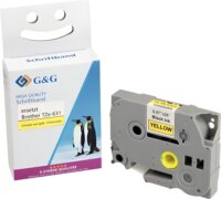 G&G (Brother TZe-631) 12mm / 8m Feliratozógép szalag - Sárga alapon fekete