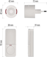 Emos P5734 Vezeték Nélküli Elemes Csengő - Fehér
