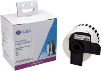 G&G DK-22205 Folytonos Feliratozószalag 62mm x 30,48m - Fehér alapon fekete