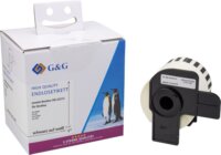 G&G (Brother DK-22212) 62mm / 15,24m Feliratozógép szalag - Fehér alapon fekete