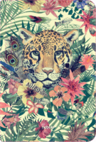 Nebulo Színes Virágos Leopárd A4 Gumismappa - Mintás