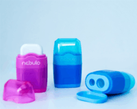 Nebulo R+HKT-1 Dupla tartályos kétlyukú hegyező és radír - Több színű