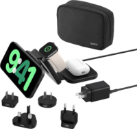 Belkin WIZ024hqBK Boost Charge PRO Qi2 Airpods és Telefon wireless mágnesesen töltő + utazó adapterek 15W - Fekete