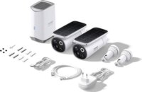 Baseus S1 Pro Kültéri napelemes 3K IP Bullet kamerakészlet (1x bázis / 2x kamera) - Fehér