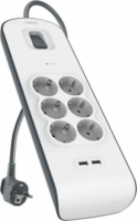 Belkin Surge 250V 2xUSB-A Túlfeszültségvédő Hálózati elosztó 6 aljzatos 2m - Fehér