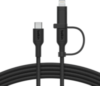 Belkin BOOST CHARGE USB-C apa - USB-C / Lightning apa Adat és töltőkábel 1,5m - Fekete