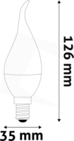 Avide LED Candle izzó 6,5W 806lm 6400K E14 - Hideg fehér
