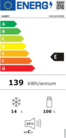 Candy CNOQ2S58EB Szabadonálló Hűtőszekrény 114L - Fekete