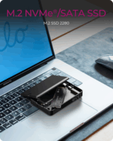 ICY BOX IB-CR601M-C31 USB-C 3.2 Külső M.2 SSD Ház Kártyaolvasóval - Fekete