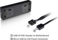 Thermaltake AC-079-OO1NAN-A1 LCD Kijelző Oldalpanel Számítógép házhoz