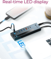 ICY BOX IB-HUB1743-CPD USB-A/C 9-port HUB 100W (5x USB-C + 4x USB-A)