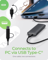 ICY BOX IB-1808MCT-CU31 USB-C 3.2 Külső M.2 SSD Ház - Fekete