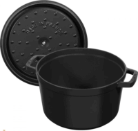 Staub La Cocotte Öntöttvas kerek Főzőedény Párolóval Ø 24cm 3,8L - Fekete