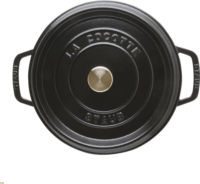 Staub La Cocotte Öntöttvas kerek Főzőedény Párolóval Ø 24cm 3,8L - Fekete
