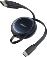 Baseus Nomos USB-C apa - USB-C apa behúzható Adat és töltő kábel 1.5m - Fekete