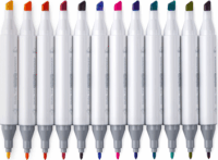 Jolly Airbrush Textile 12 darabos kétvégű textilmarker készlet - Vegyes színek