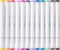 Jolly Airbrush Textile 12 darabos kétvégű textilmarker készlet - Vegyes színek