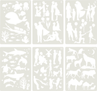 Jolly Airbrush Fun 12 darabos rajzoló sablon készlet