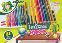 Jolly Back To School All In Boxx Iskolakezdő ceruza és filctoll készlet vonalzóval (31 db / csomag)