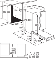 Electrolux EEG68520W Beépíthető Mosogatógép 60cm 14 teríték - Fehér