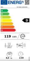 AEG TR718BE Hőszivattyús Szárítógép 8kg 119kWh - Fehér