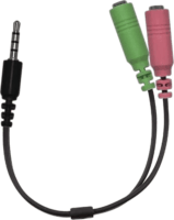 Genius ACC-100 Audió adapter 3.5mm jack 4pin elosztó - Fekete