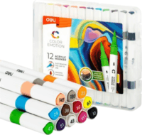 Deli Color Emotion Kétvégű akril marker készlet - Vegyes színek (12 db / csomag)