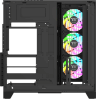 Thermaltake View 390 Air Midi Torony Számítógépház + 2db 120mm RGB ventilátor - Fekete