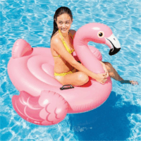 Intex 57558NP Felfújható rózsaszín Flamingó lovagló matrac (142 x 137 cm)